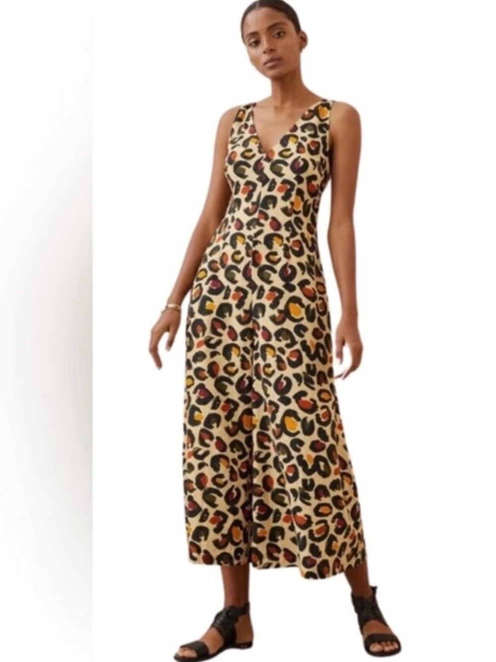 Farm Rio Leopard Wide-Leg Jumpsuit, Petite Medium